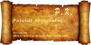 Palotai Krisztofer névjegykártya